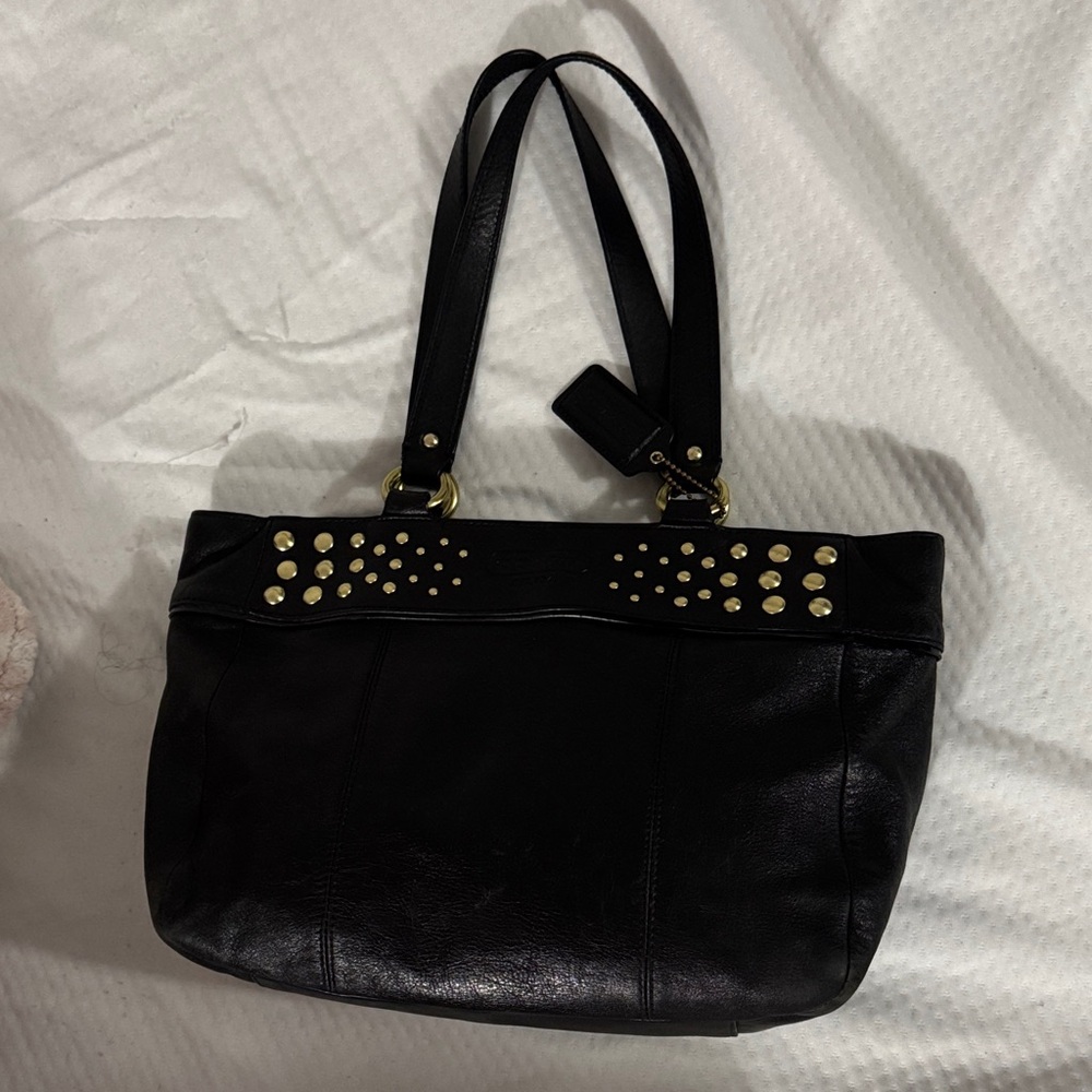 Black Studded Tote Bag